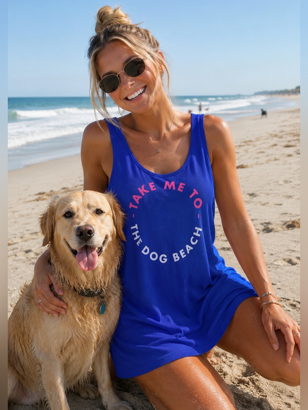 WILDFOX SUN Blue “Take Me To The Dog Beach” Dress